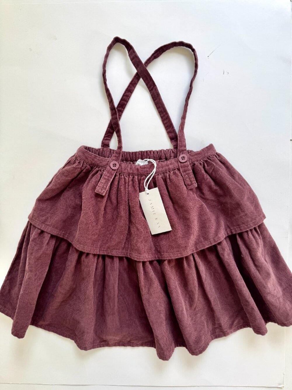 Jamie Kay Girls Corduroy Suspender Skirt 4Y Mauve NWT